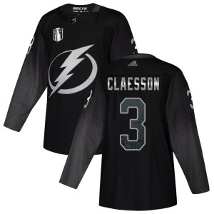 Men's Tampa Bay Lightning Fredrik Claesson Adidas Authentic Alternate 2022 Stanley Cup Final Jersey - Black