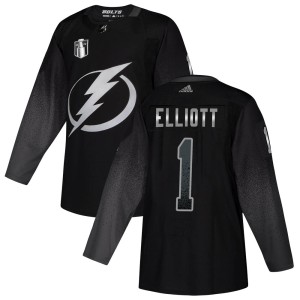 Men's Tampa Bay Lightning Brian Elliott Adidas Authentic Alternate 2022 Stanley Cup Final Jersey - Black