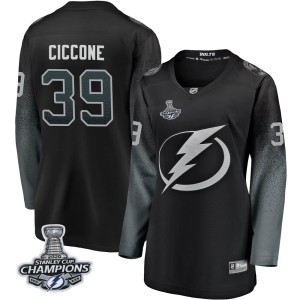 Women's Tampa Bay Lightning Enrico Ciccone Fanatics Branded Breakaway Alternate 2020 Stanley Cup Champions Jersey - Black