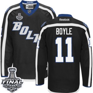 Men's Tampa Bay Lightning Brian Boyle Reebok Authentic New Third 2015 Stanley Cup Patch Jersey - Black