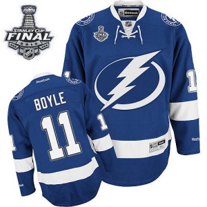 Men's Tampa Bay Lightning Brian Boyle Reebok Authentic Home 2015 Stanley Cup Patch Jersey - Royal Blue