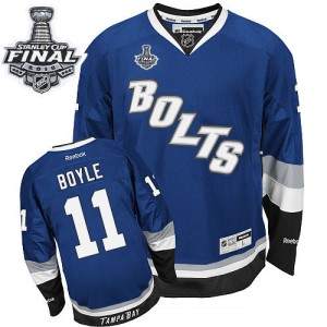 Men's Tampa Bay Lightning Brian Boyle Reebok Premier Third 2015 Stanley Cup Patch Jersey - Royal Blue