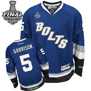 Men's Tampa Bay Lightning Jason Garrison Reebok Authentic Third 2015 Stanley Cup Patch Jersey - Royal Blue