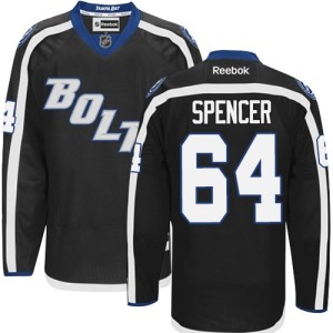 Men's Tampa Bay Lightning Matthew Spencer Reebok Authentic New Third Jersey - Black