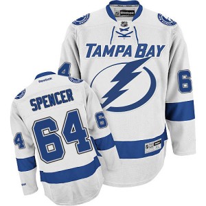 Men's Tampa Bay Lightning Matthew Spencer Reebok Authentic Away Jersey - White