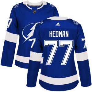 Women's Tampa Bay Lightning Victor Hedman Adidas Authentic Home Jersey - Royal Blue
