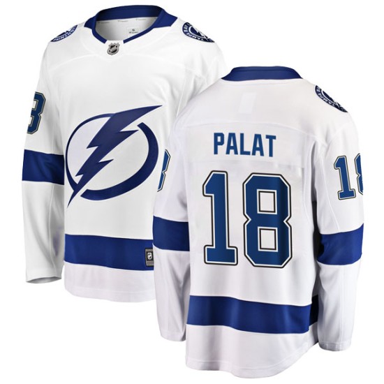 Men's Tampa Bay Lightning Ondrej Palat Fanatics Branded Breakaway Away Jersey - White